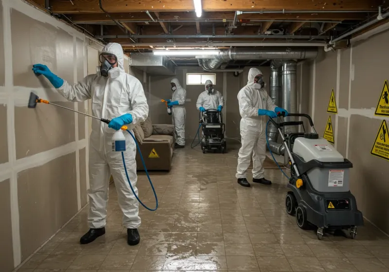 Basement Moisture Removal and Structural Drying process in Madison, IN